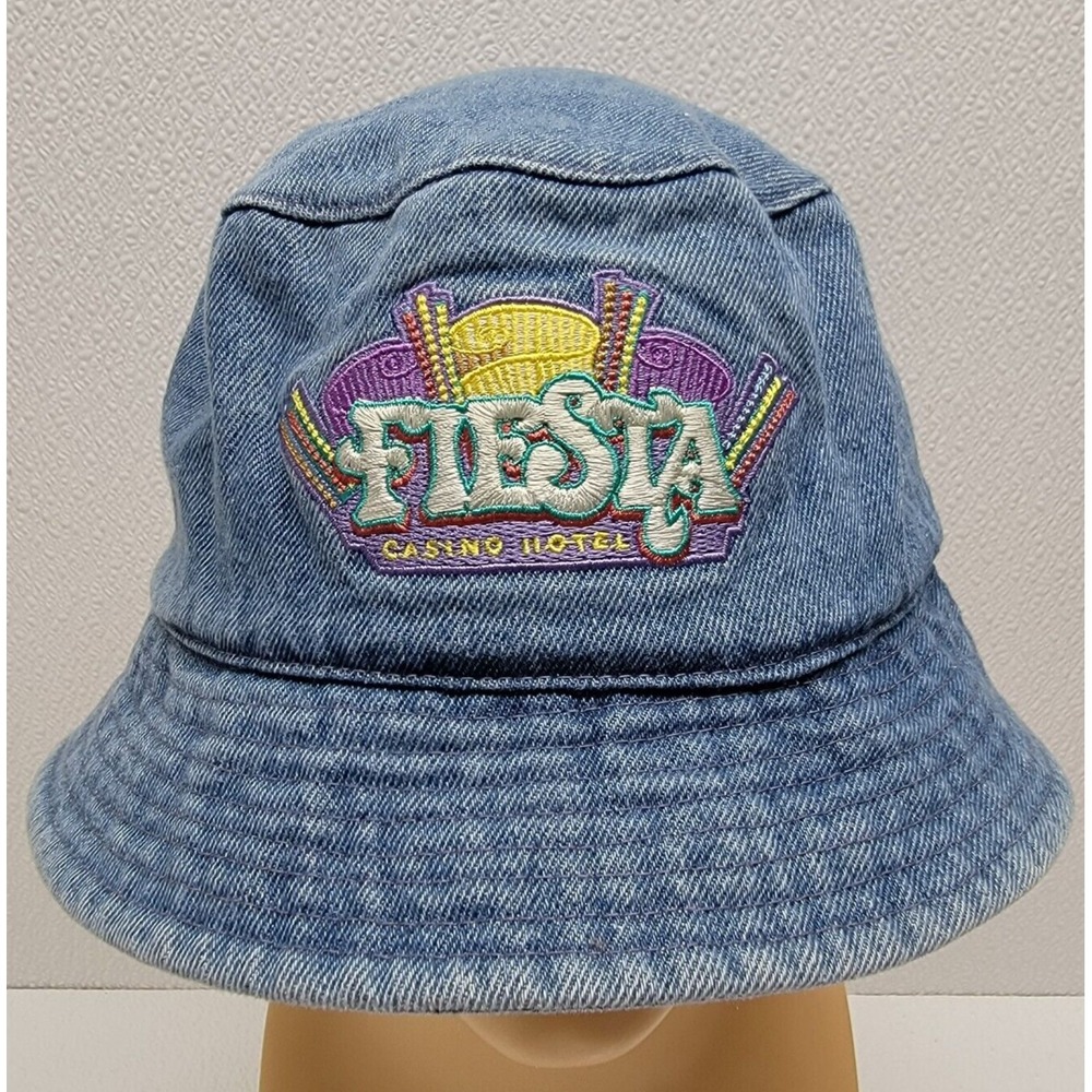 Vintage Fiesta Casino Hotel Denim Bucket Hat - Rare HTF